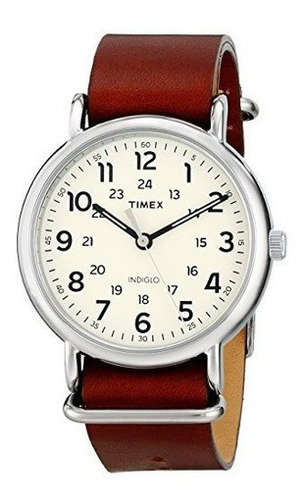 Reloj Timex Unisex T2p495 Weekender 40 Marron Cuero Slipthru