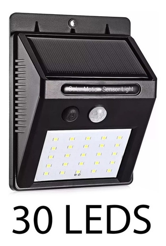 Imagem 2 de 5 de Arandela Luminária 30 Led Energia Solar Sensor De Presença