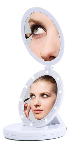 Espejo De Tocador Maquillaje Plegable Con Luz Led Eclipse 