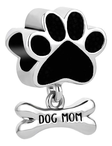 Colgante De Plata Con Diseño De Huellas De Perro  Mam   Masc