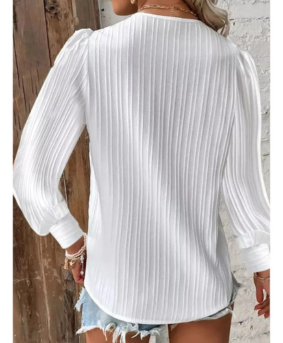 Blusas Manga Larga Mujer Elegantes De Moda Top Casual Encaje