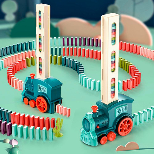 Juguete Tren De Bloques De Domino Para Construir Y Apilar