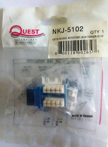 Conector Hembra Quest Tecnology  Nkj-5102, Cat5e 