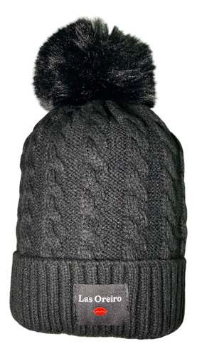 Gorro De Lana Las Oreiro Mujer Liso Invierno 15766 Negro