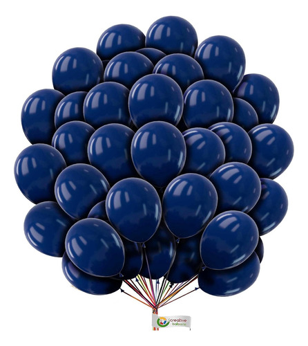Bolsa De 100 Globos De Látex Opaco Retro De 5 Cotillon Azul Oscuro Opaco Retro