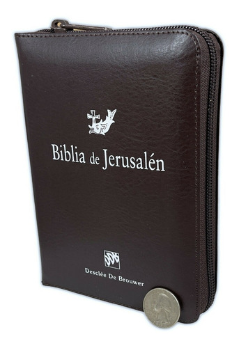 Imagen 4 de 9 de Biblia Catolica De Jerusalen Bolsillo Cierre Piel Cafe
