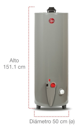 Imagen 2 de 7 de Calentador De Agua De Depósito Gas Natural 190 Litros Rheem