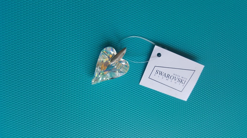 Dije Plata Corazón Swarovski Transparente/blanco