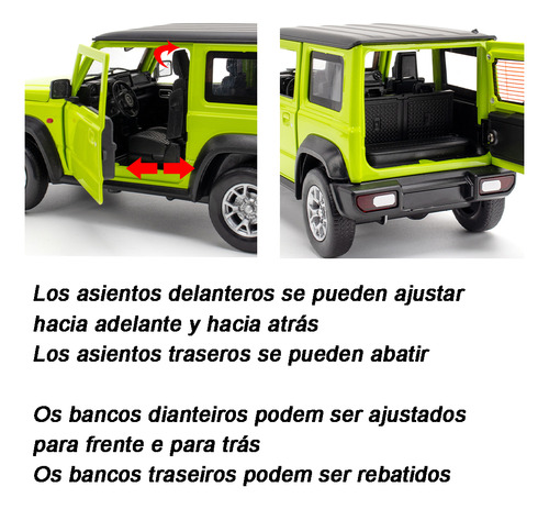 Suzuki Jimny 1/18 Miniatura Metal Coche Con Luces Y Sonido