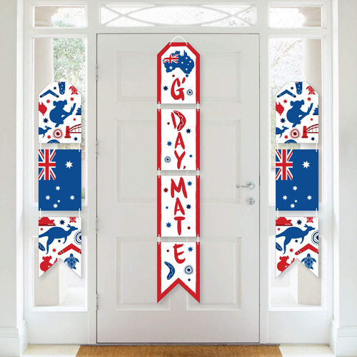 Banners Vertical Para Puerta Papel  G'day Mate Australiano