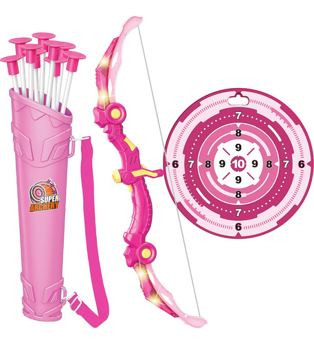 Juguete Arco Y Flecha Led Regalo Cumpleaños Niñas 5 A 12 Año Color