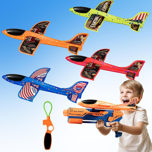 Juguete Pistola Lanzador De Aviones De Anime ( 4 Aviones )