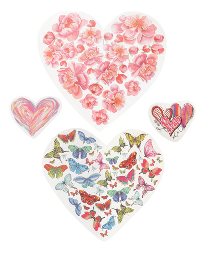 Calcomanía Termoadhesiva En Forma De Corazón Con Estampado D