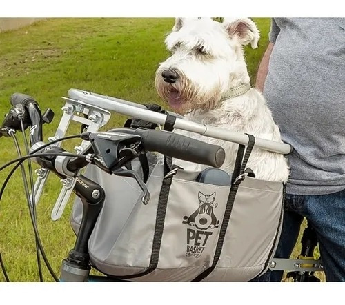 Imagem 1 de 9 de Cadeirinha Bike Cesta P/ Cachorro Pet Basket Bege