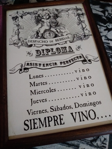 Cuadro Cartel Despacho De Bebidas Diploma 