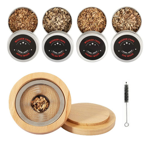 Kit De Ahumador De Cóctel Para Whisky Con Virutas De Madera