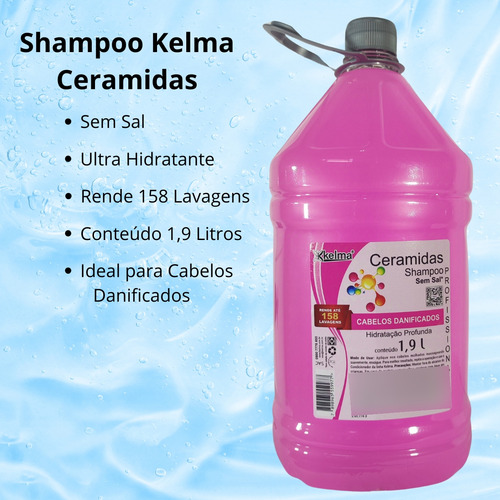 Shampoo De Ceramidas Kelma Profissional 1,9 Litros Sem Sal