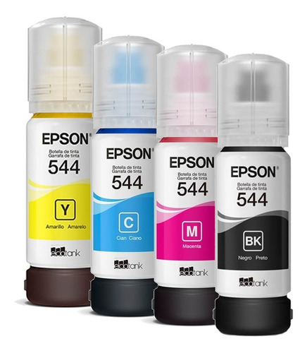 Kit Refil Tinta Epson T544 Original L3110 L3150 P M C Y Nfe