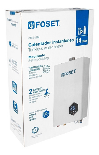 Calentador Instantáneo Modulante 14 L 2 Servicios Gas Lp