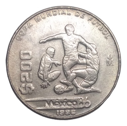 Moneda 200 Pesos México Mundial De Fútbol 1986 Nueva