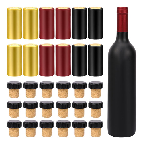 60 Tapones De Corcho Para Botellas De Vino Con Parte Superio