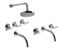Comprar Combo Griferias Hidromet Sun Lever Lavatorio Pared Ducha Aho