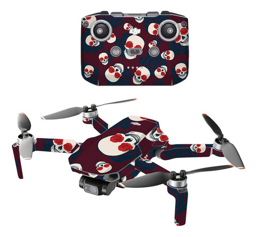 Skin De Vinilo Para Drone Dji Mini 2 - Skulls N Roses.