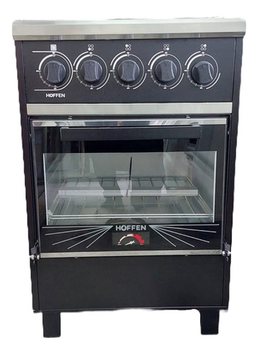 Cocina Industrial Hoffen 4 Hornallas 55 Cm Ancho Con Visor Negro