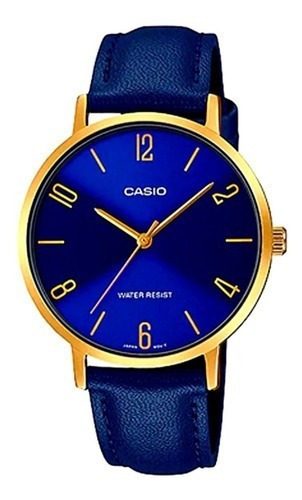 Reloj Casio Mujer Unisex Análogo Ltp-vt01gl-2bu Cuero Azul