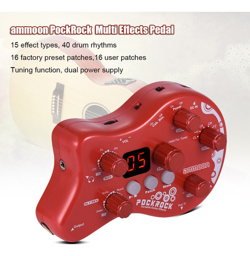 Pedal De Afinación Pockrock Ammoon Guitarra Portátil