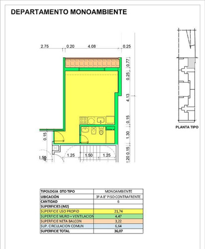 Imagen 4 de 4 de San Luis 2100 - Monoambiente En Venta En Rosario