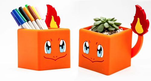 Imagen 4 de 6 de Maceta - Lapicero Pokemon Cuatro Modelos Impresion 3d