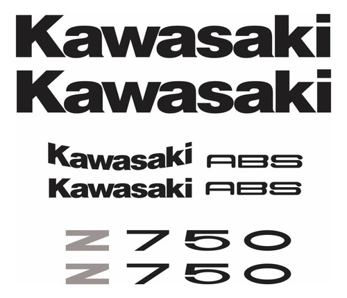 Adesivos Emblemas Compativel Kawasaki Z750 Prata Abs Z750cz