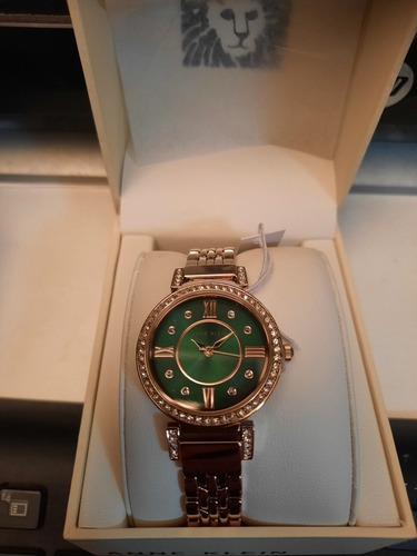 Imagen 3 de 3 de Anne Klein - Reloj Mujer Cristales Swarovski -oro Rosa/verde