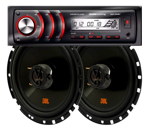 Estereo Crown Mustang + Parlantes Jbl Flex 6 PuLG 100rms