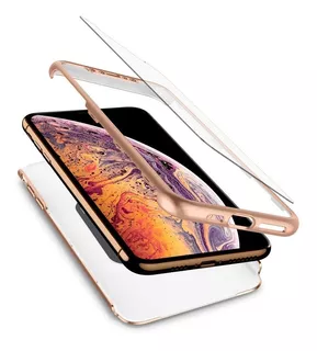 Capa Spigen Thin Fit 360 iPhone XS Max + Vidro Temperado 5*