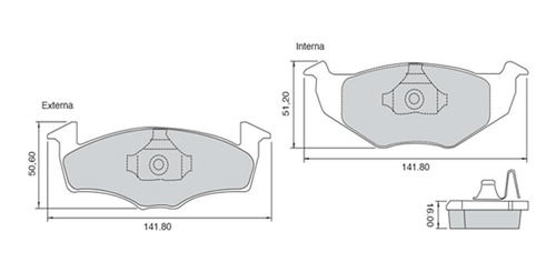 Imagen 2 de 5 de Pastilla De Freno Vw Gol Trend Voyage Hasta 2011 Bosch