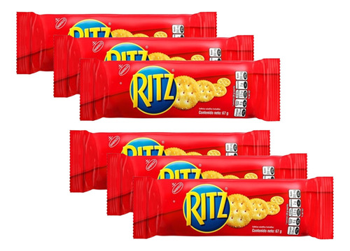 Ritz Tubo Galletas Saladitas Tostaditas X6 Tacos 67grs