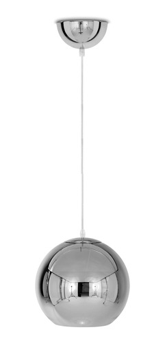 Lámpara Colgante Esfera Vidrio 15cm Plata Espejado Rosca E27