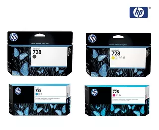 Kit Cartucho Tinta Original Hp 728 T730 T830 - 04 Cores