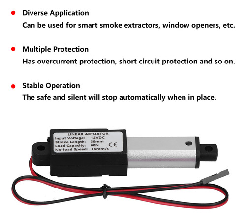 Mini Actuador De Movimiento Eléctrico Lineal Impermeable Mic
