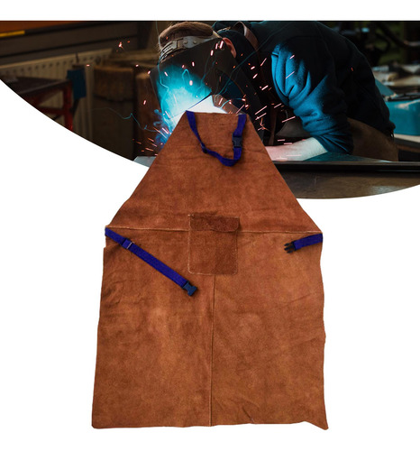 Delantal De Soldadura Delantal Resistente 70cmx100cm Marrón