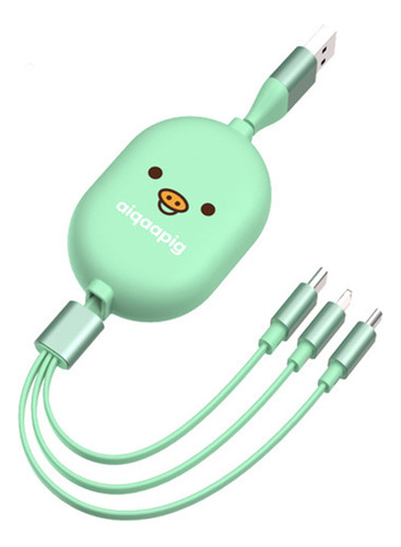 Yoi Cable Usb Retráctil 3 En 1 Diseño De Cerdo Tc339 Cable U