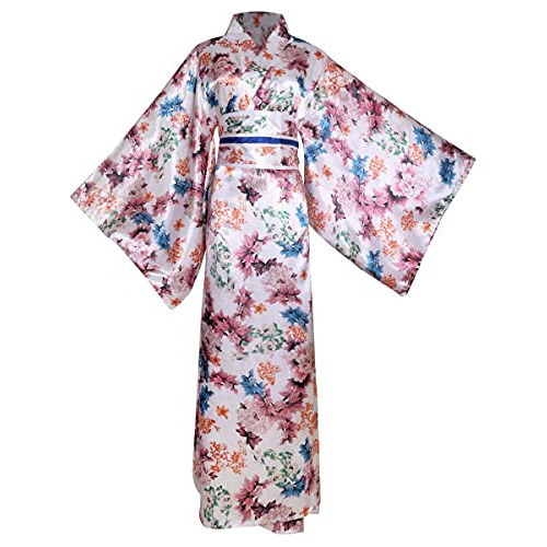 Disfraz De Kimono Estampado   Geisha Yukata, Bata Larga...