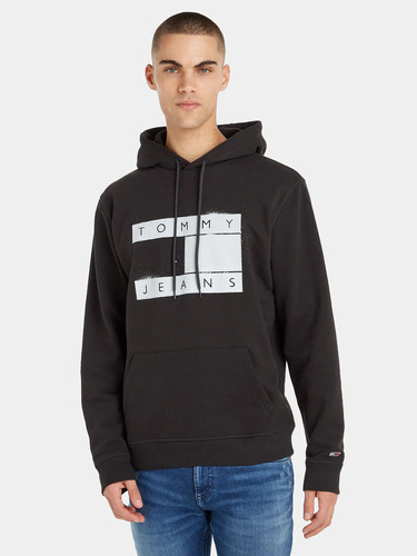 Polerón Hoodie Relaxed Grunge Negro Tommy Hilfiger