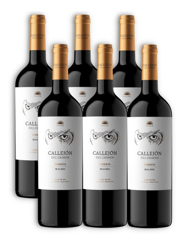 Callejón Del Crimen Reserva Vino Malbec X6u 750ml Mendoza