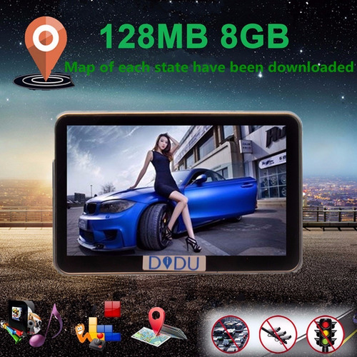 4.3 8 Gb 128 Mb Hd Coche Gps Sistema De Navegación Fm Pantal