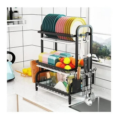 Secador Escurridor De Loza Platos Tazas 3 Niveles