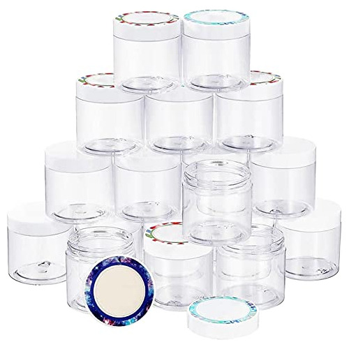 Pack De 18 Recipientes Vacíos De 6 Oz Slime Tapas Herm...