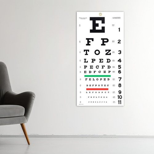 Tabla Optométrica Para Examen Ocular, Barras De Colores,